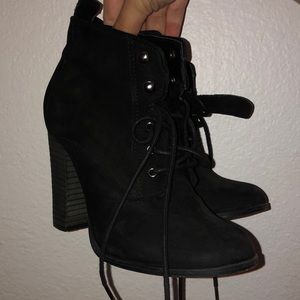 Black heeled booties